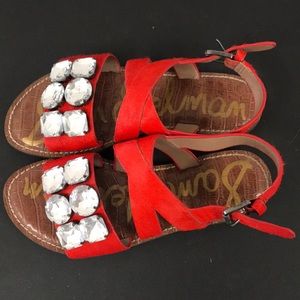 Sam Edelman Red Fur Sandal